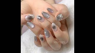 gray nail art designs [upl. by Glennon]