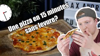 UNE PIZZA SANS LEVURE EN 15 MINUTES Pizza exprHess avec 3 ingrédients  RECETTE9 [upl. by Kaplan]