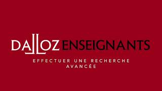 Dalloz fr Enseignants recherche avancée [upl. by Saudra]