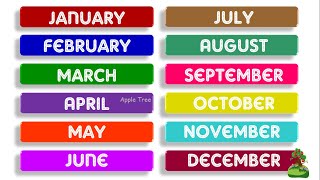 Months of the Year with Spellings  January February Months Name For Kids  Nursery rhymes [upl. by Byrd]