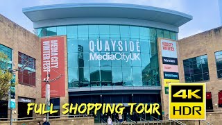 MediaCityUK 4K  Full Shopping Tour Salford Quays The Lowry Outlet Mall [upl. by Hortense]