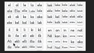 1grup sesler elakin hece kelime okuma çalışması  1sınıf düz yazı okuma yazma öğretimi [upl. by Salkin]