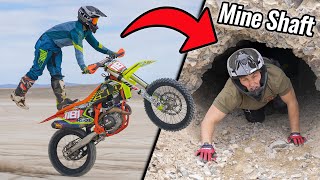 I Found an Old Mine Shaft Dirt Biking in the Desert [upl. by Enair]