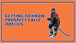 Getting to know Islanders prospect Calle Odelius [upl. by Aleekahs]