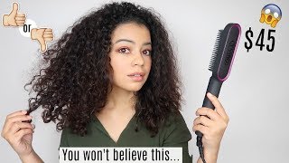 TESTING THE TYMO STRAIGHTENING BRUSH ON CURLY HAIR  HONEST OPINION [upl. by Clevie]