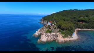 Elba from the sky  Baia di Procchio e Hotel del Golfo  4K [upl. by Adaha]