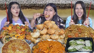 Chopsticks Street Food Challenge  Golgappa Momos Tandoori Platter Spicy Chowmein Pizza Noodles [upl. by Hctub33]