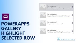 PowerApps Gallery  Highlight Selected Row [upl. by Ztnarf349]