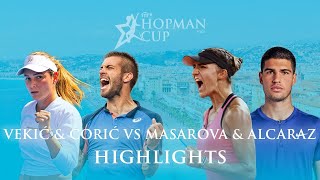 Donna Vekić amp Borna Ćorić vs Rebeka Masarova amp Carlos Alcaraz Croatia vs Spain Hopman Cup [upl. by Sink741]