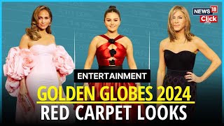 Golden Globe Awards 2024  Best Red Carpet Looks From The 2024 Golden Globes  N18V  News18 [upl. by Airlee181]