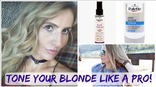 TONE YOUR BLONDE LIKE A PRO SCHWARZKOPF PALETTE ASHY BLONDE TONER amp ANTI YELLOW CORRECTION SPRAY [upl. by Scheider]