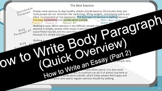 How to Write an Essay Body Paragraphs with Worksheet [upl. by Hassadah635]