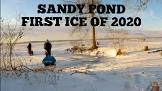 Ice Fishing Sandy Pond NY  First Ice of 2020 [upl. by Lenrad]