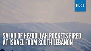 Salvo of Hezbollah rockets fired at Israel from south Lebanon [upl. by Andrej]