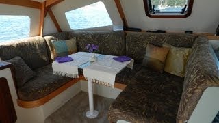 Skoota28 power catamaran walkround interior and deck [upl. by Donahoe]