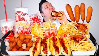 Chili Cheese Fries Cheesy Corn Dogs Chili Cheese Hot Dogs • MUKBANG [upl. by Nnylirret]