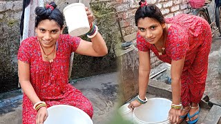 Bathing vlog today  Desi house wife open bath  full watch this video  village life vlog [upl. by Lachman]