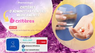 Critères dadministration des médicaments [upl. by Yrrab]