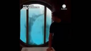 Cruise Chaos Hurricane Wave Slams 4th Floor of Cruise Ship 🌊🚢 [upl. by Zelikow994]