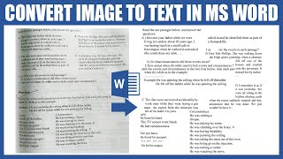 How to Convert Image to Text in Microsoft Word Tutorial [upl. by Meek233]