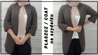 NR31 Jesienny PŁASZCZ Kardigan na szydełku z kołnierzem Crochet Coat Cardigan Tutorial [upl. by Zenitram]