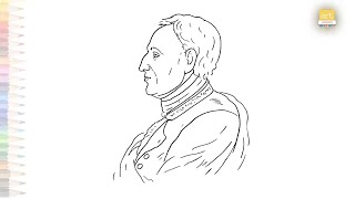 Denis Diderot drawing easy  Portrait sketches  How to draw Denis Diderot step by step  artjanag [upl. by Indnahc398]