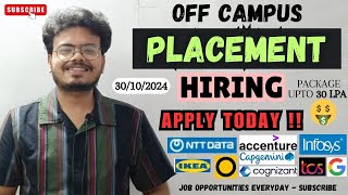 PlacementsJob Opportunities for Freshers at MNCs InfosysGoogle amp Startups 30LPA🤑30102024 [upl. by Davis]