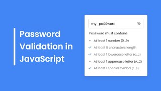 Password Validation Check in HTML CSS amp JavaScript  Password Strength Check in JavaScript [upl. by Aneekan]