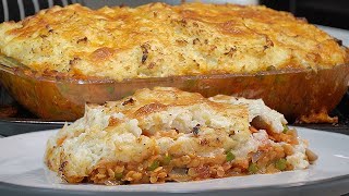 Red lentil Shepherds Pie with a Cauliflower Cheese Mash Crust [upl. by Ellingston]