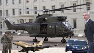 Jens Stoltenberg visits London in military aircraft 🪖 [upl. by Aliled339]