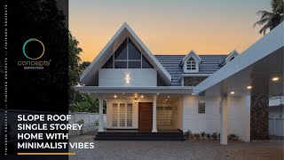 Slope roof singlestorey contemporary home at Mavelikkara  Concepts Design Studio [upl. by Dotson714]