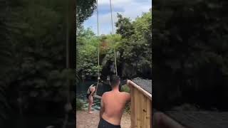 When Standing In Front Of The Rope Swing Goes Horribly Wrong fail comedy sendit [upl. by Aay]