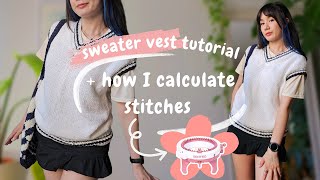 How I calculate stitches for a Sweater Vest  Sentro Knitting Tutorial [upl. by Rimisac19]