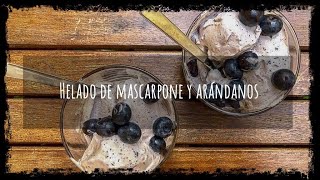 Helado casero de queso mascarpone y arándanos Sin azúcar Solo dos ingredientes [upl. by Arihday19]