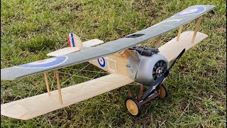 RC Guillows Sopwith Camel Model Kit 801 maiden flight [upl. by Thilda]