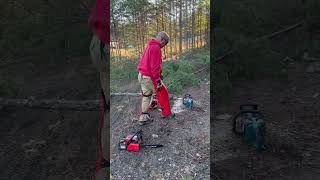 Homelite Gas Chainsaw vs Matika Battery Chainsaw [upl. by Ally]