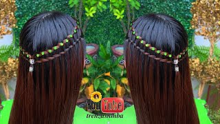 hermoso peinado en trenza cascada doble ✨ [upl. by Ennairek]