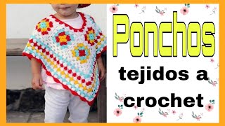 Ponchos tejidos en crochet para niñas crochet hechoamano mundodearañitas [upl. by Hatti130]