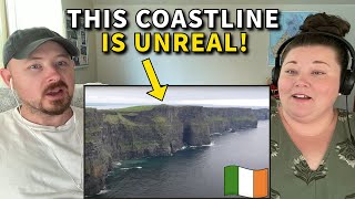 Americans React Cliffs Of Moher Ireland  Never Seen Coast Like This [upl. by Kelda]