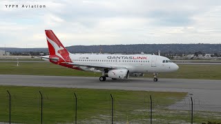 The Network fleet  QLink A319 A320 and F100 action on RW03 at Perth Airport YPPH [upl. by Anesusa]