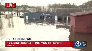 BREAKING Mandatory evacuation order in place along Yantic River in Norwich [upl. by Gabriella]