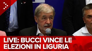 LIVE Elezioni regionali in Liguria vince Bucci La conferenza stampa diretta video [upl. by Stultz]