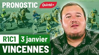 Pronostic PMU Quinté Flash à Vincennes R1C1 du 3 janvier 2024 [upl. by Sibylle]