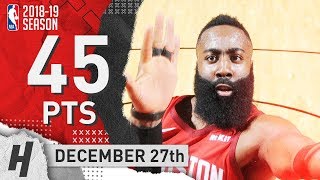 James Harden Full Highlights Rockets vs Celtics 20181227  45 Pts 6 Ast 2 Reb MVP [upl. by Dosh519]