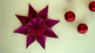 Weihnachtssterne Basteln mit Geschenkband  DIY Weihnachtsdeko  Sterne basteln Weihnachten  Ideen [upl. by Attaynek608]