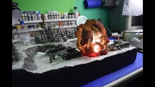 How to make an illuminated explosion on a diorama HD 1080p [upl. by Tamqrah]