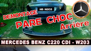 DEMONTAGE PARE CHOC ARRIERE MERCEDES C220 W203 [upl. by Allis]