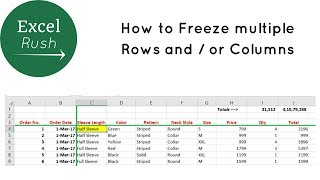 How to Freeze Multiple Rows and or Columns in Excel using Freeze Panes [upl. by Davida]