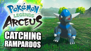 POKEMON LEGENDS ARCEUS HOW TO CATCH NO 209 RAMPARDOS [upl. by Ashlie]