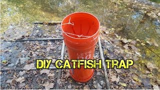 DIY Homemade Five Gallon Bucket Catfish Trap Throat [upl. by Carri]